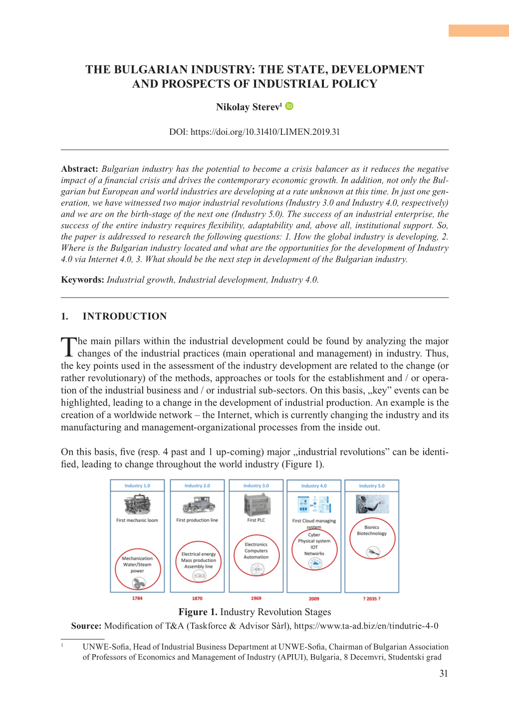 The Bulgarian Industry: the State, Development and Prospects of Industrial Policy