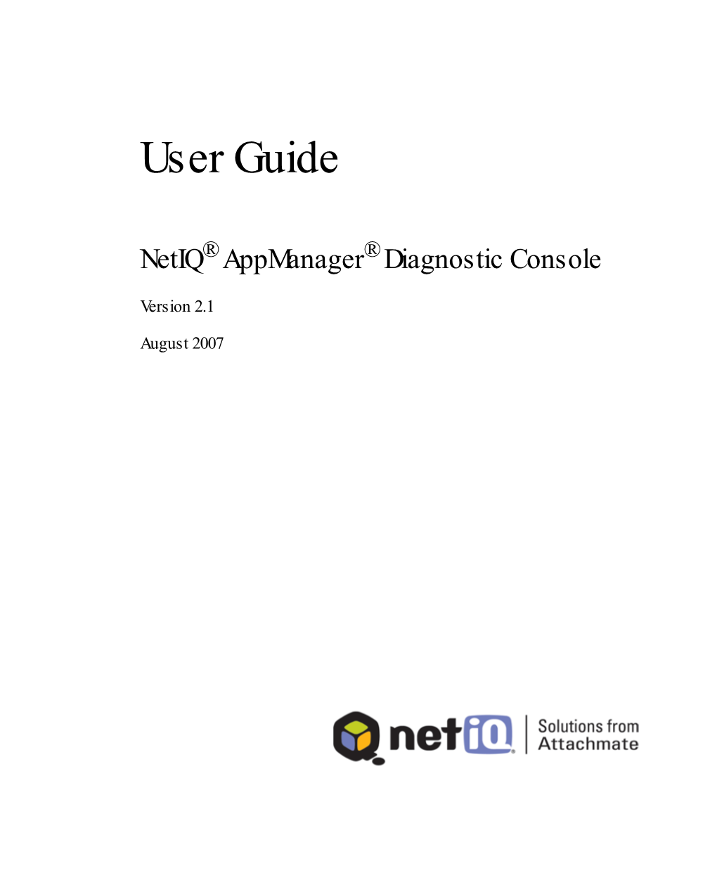 Netiq Appmanager Diagnostic Console User Guide