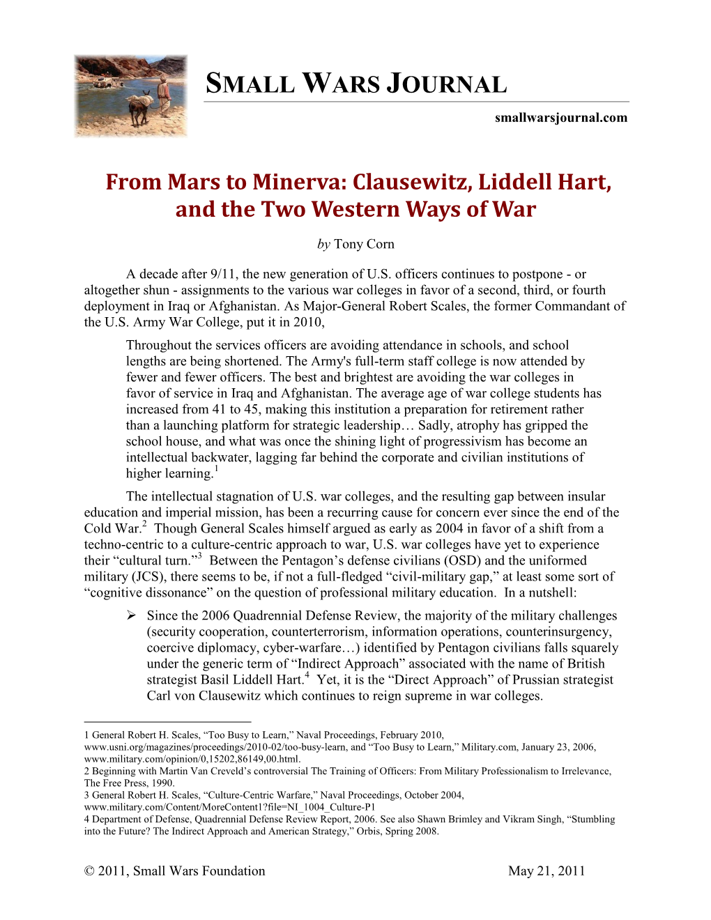 From Mars to Minerva: Clausewitz, Liddell Hart, and the Two Western Ways of War