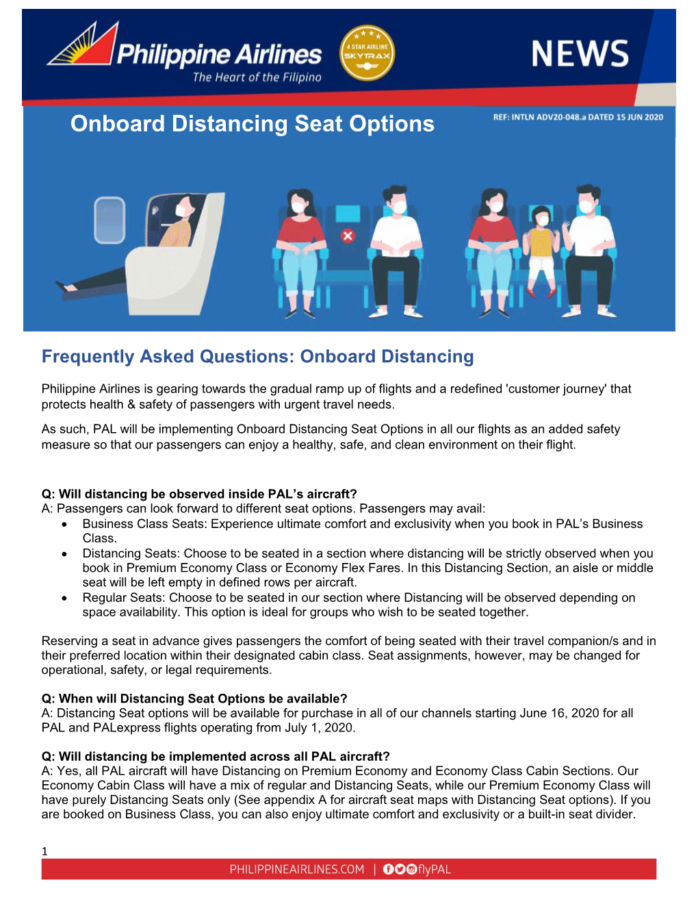 Onboard Distancing Seat Options