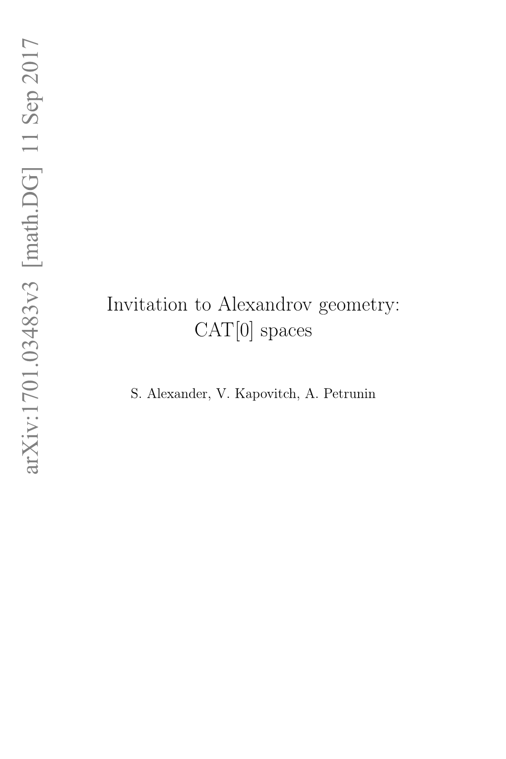 Invitation to Alexandrov Geometry: CAT[0] Spaces