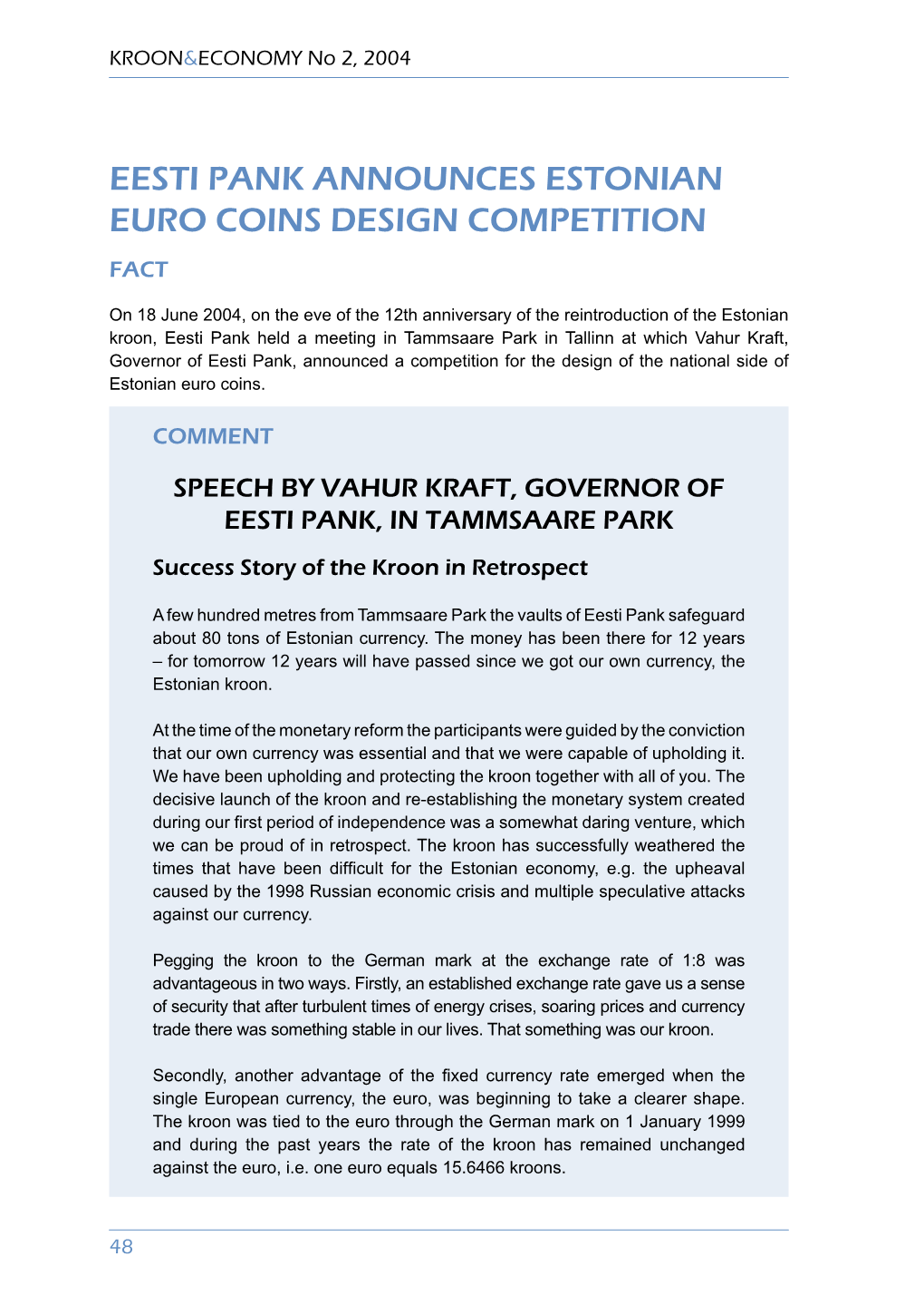 Eesti Pank Announces Estonian Euro Coins Design Competition Fact