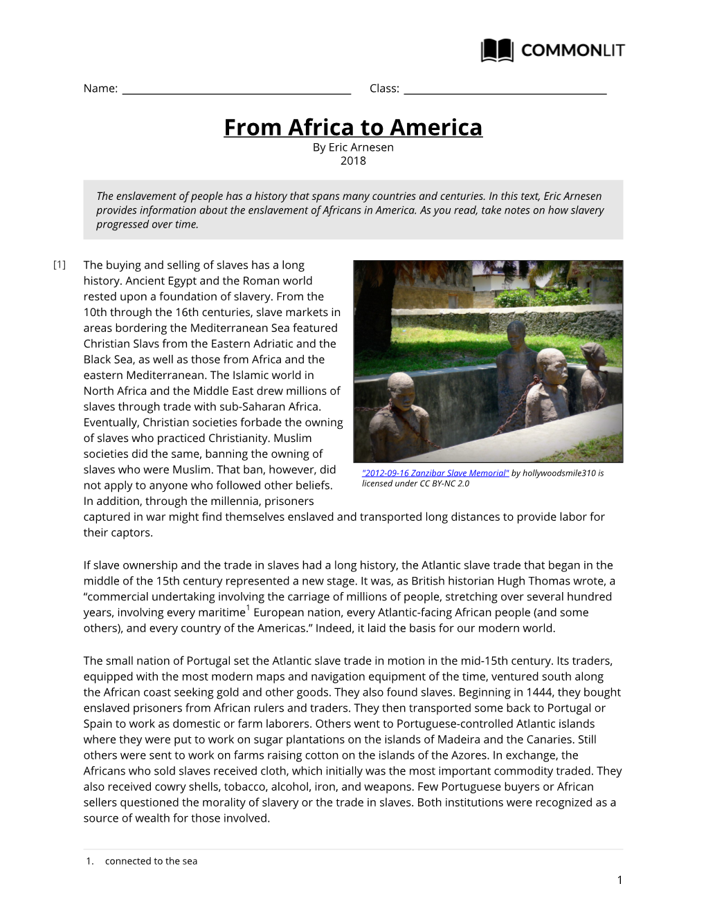 From Africa to America by Eric Arnesen 2018