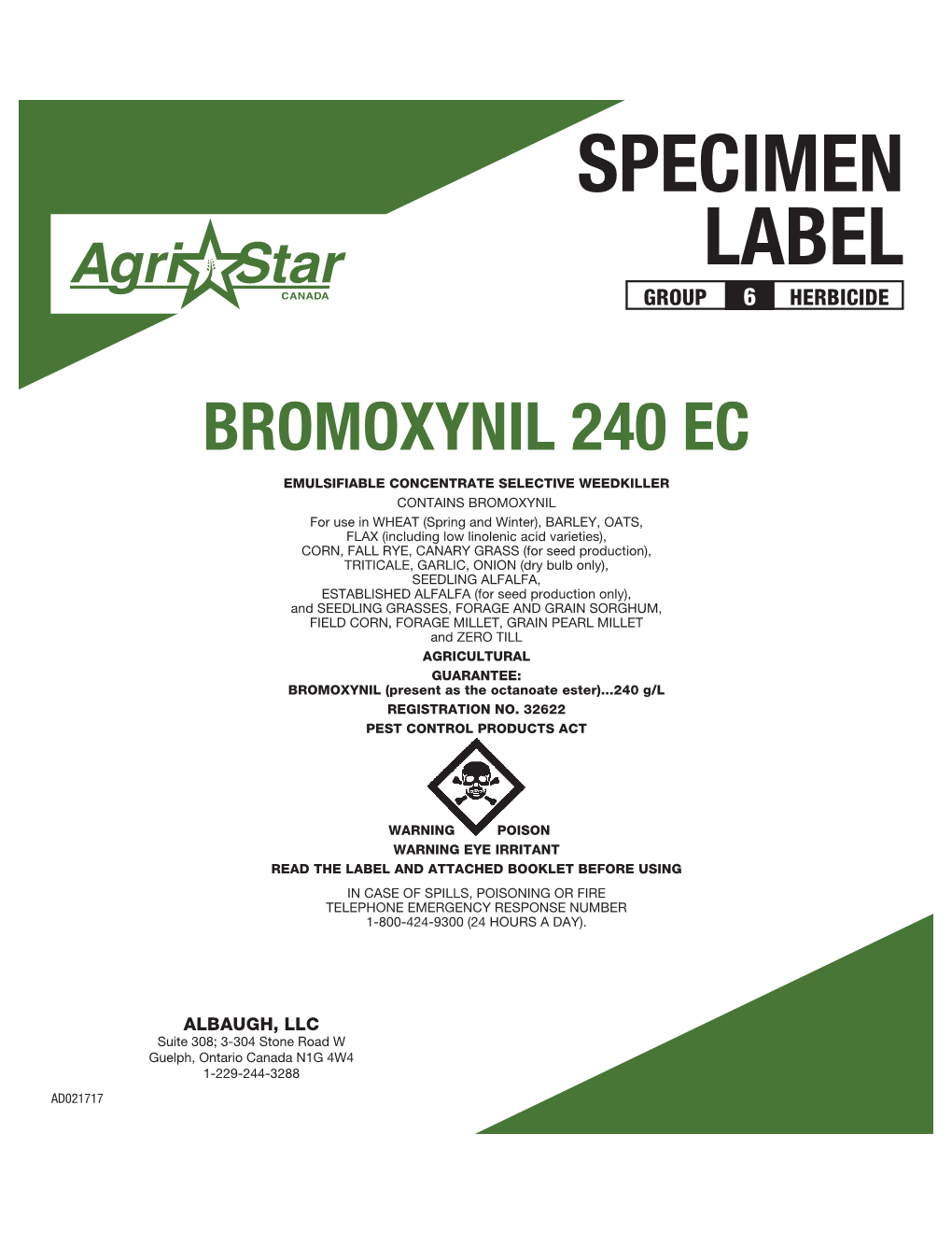 Bromoxynil 240 Ec Specimen Label