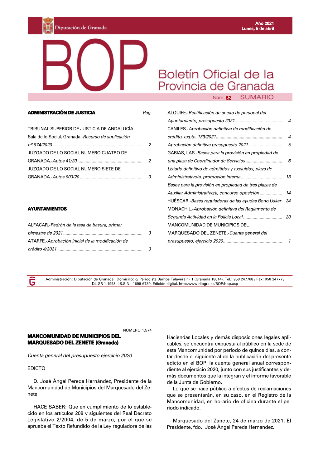 BOP 62, Lunes 5 Abril.21.Qxd