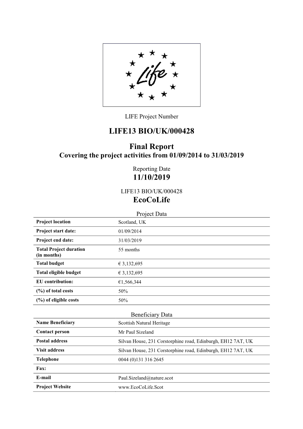 LIFE+ Programme Common Provisions, the National Legislation and Accounting Rules
