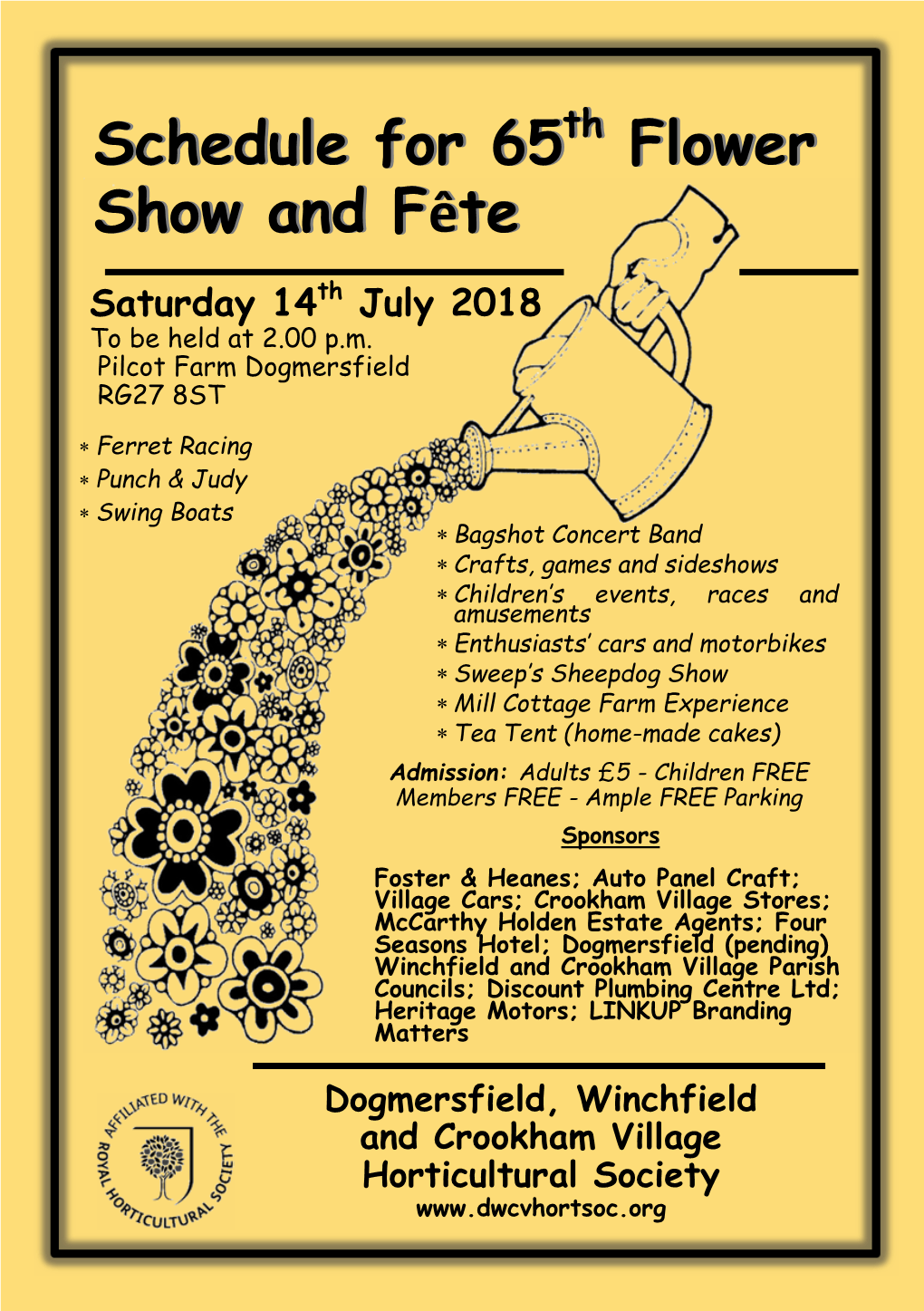Schedule for 65Th Flower Show and Fête