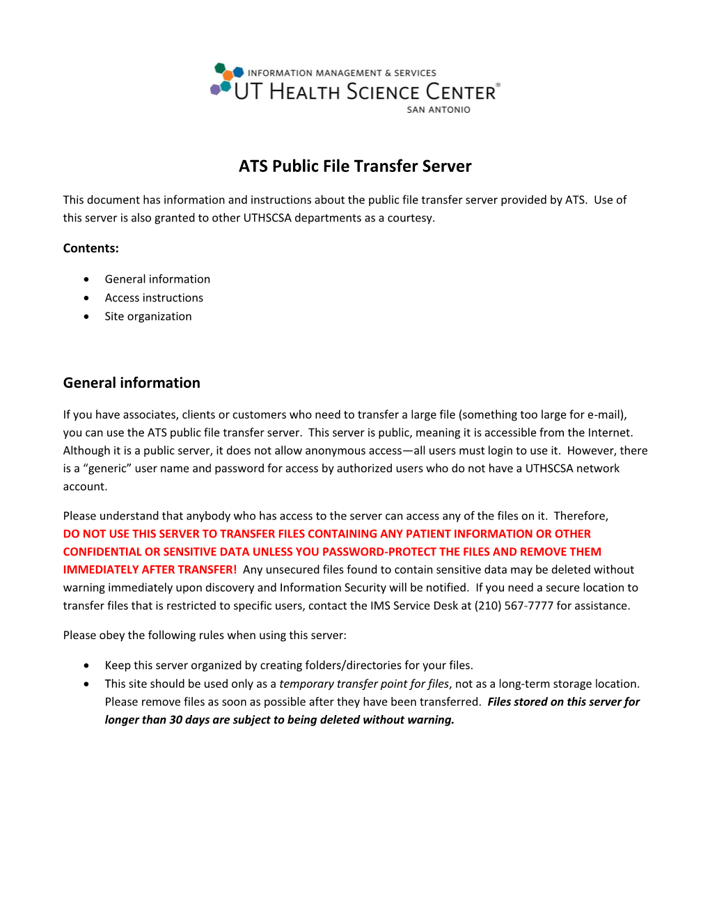 ATS Public File Transfer Server