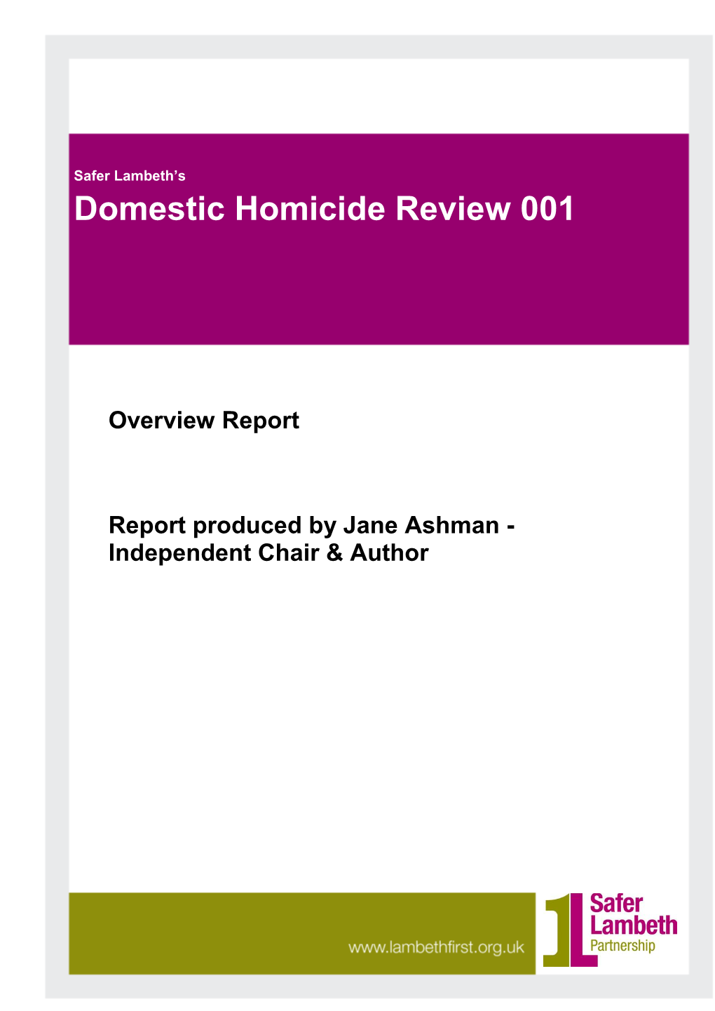 Domestic Homicide Review 001