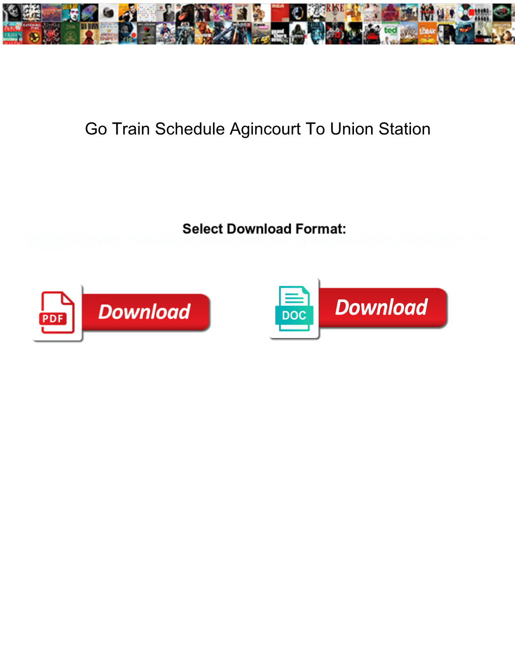 Go Train Schedule Agincourt to Union Station