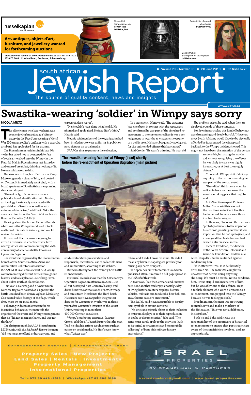Swastika-Wearing 'Soldier' in Wimpy Says Sorry