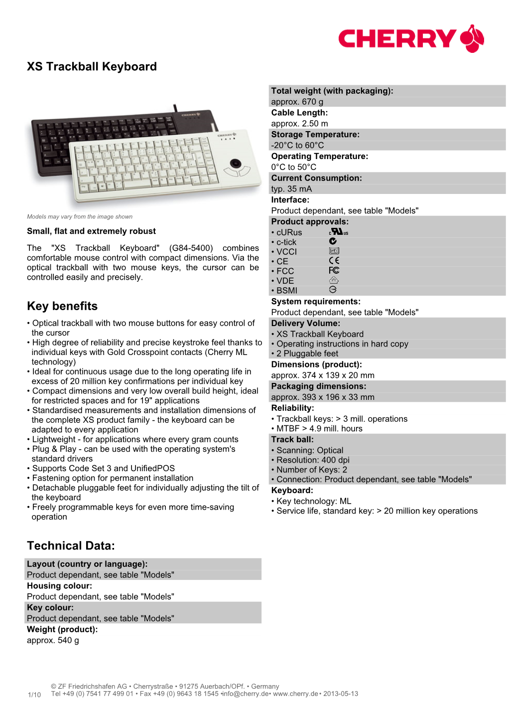 XS Trackball Keyboard