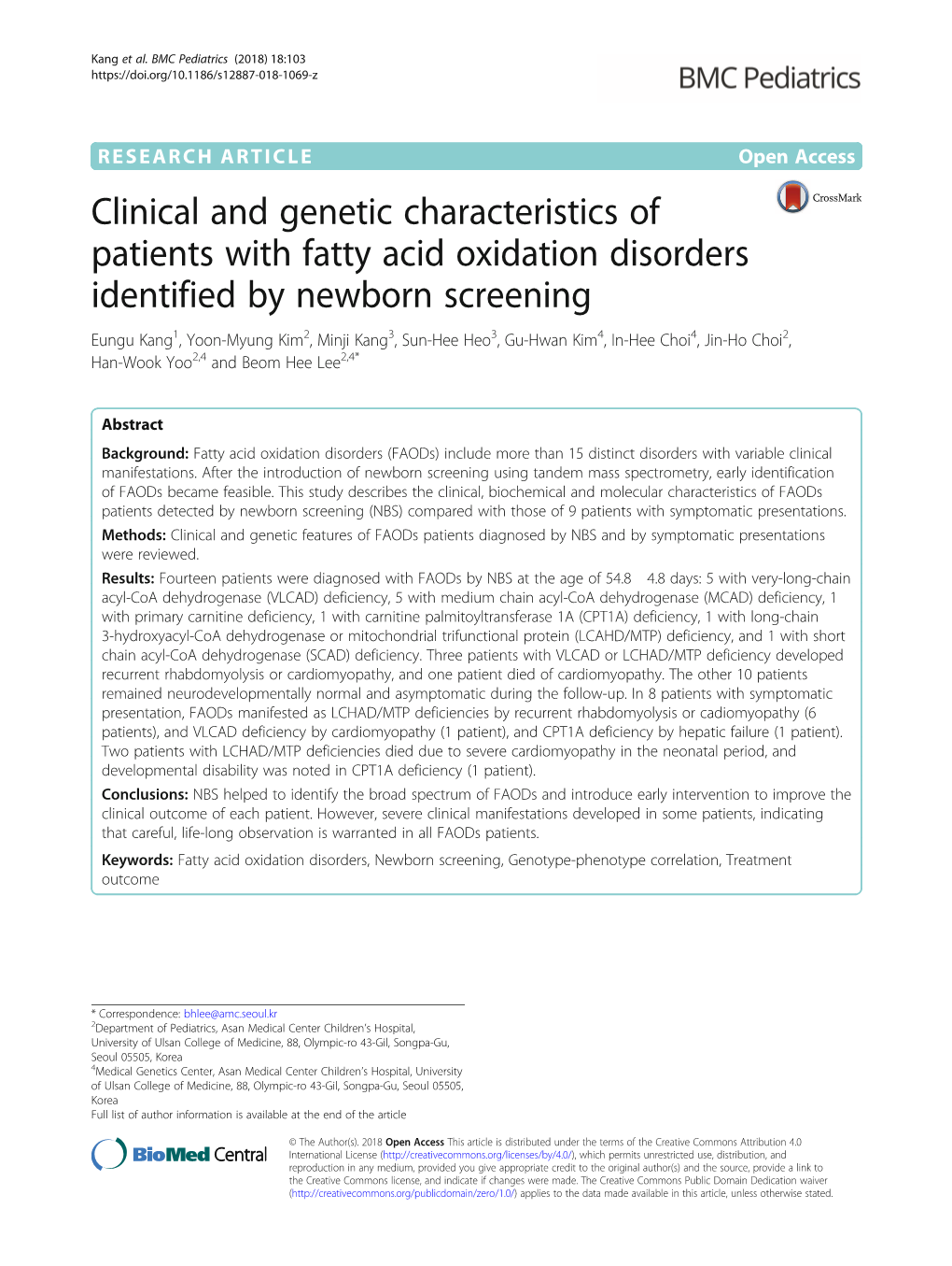 Clinical and Genetic Characteristics of Patients with Fatty Acid Oxidation