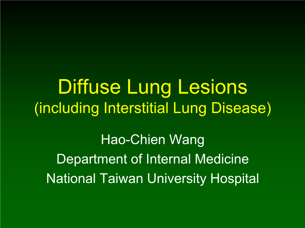 Diffuse Or Multiple Lung Lesions