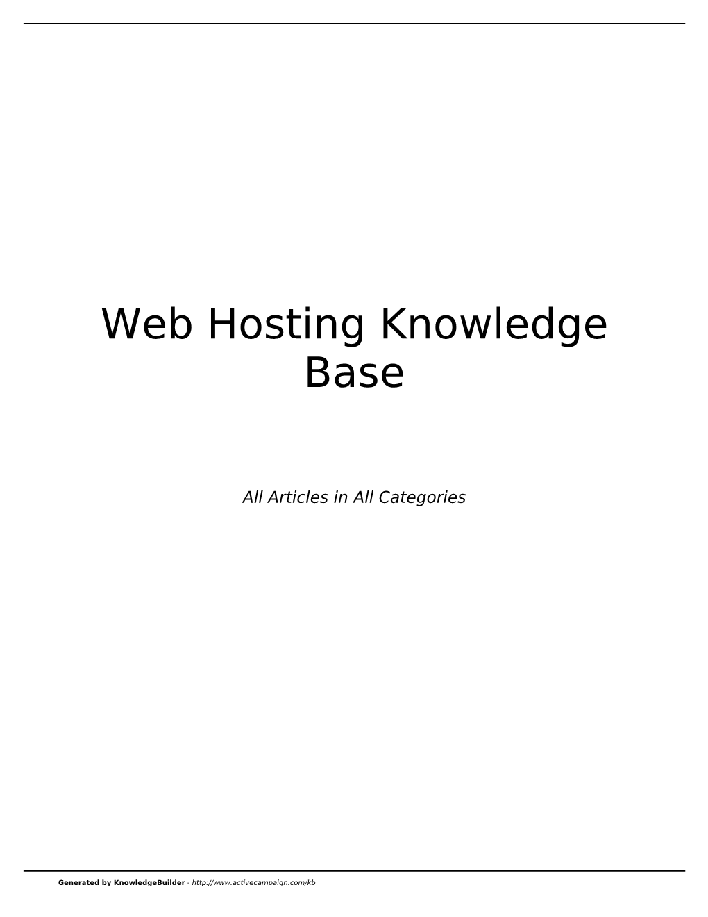 Web Hosting Knowledge Base