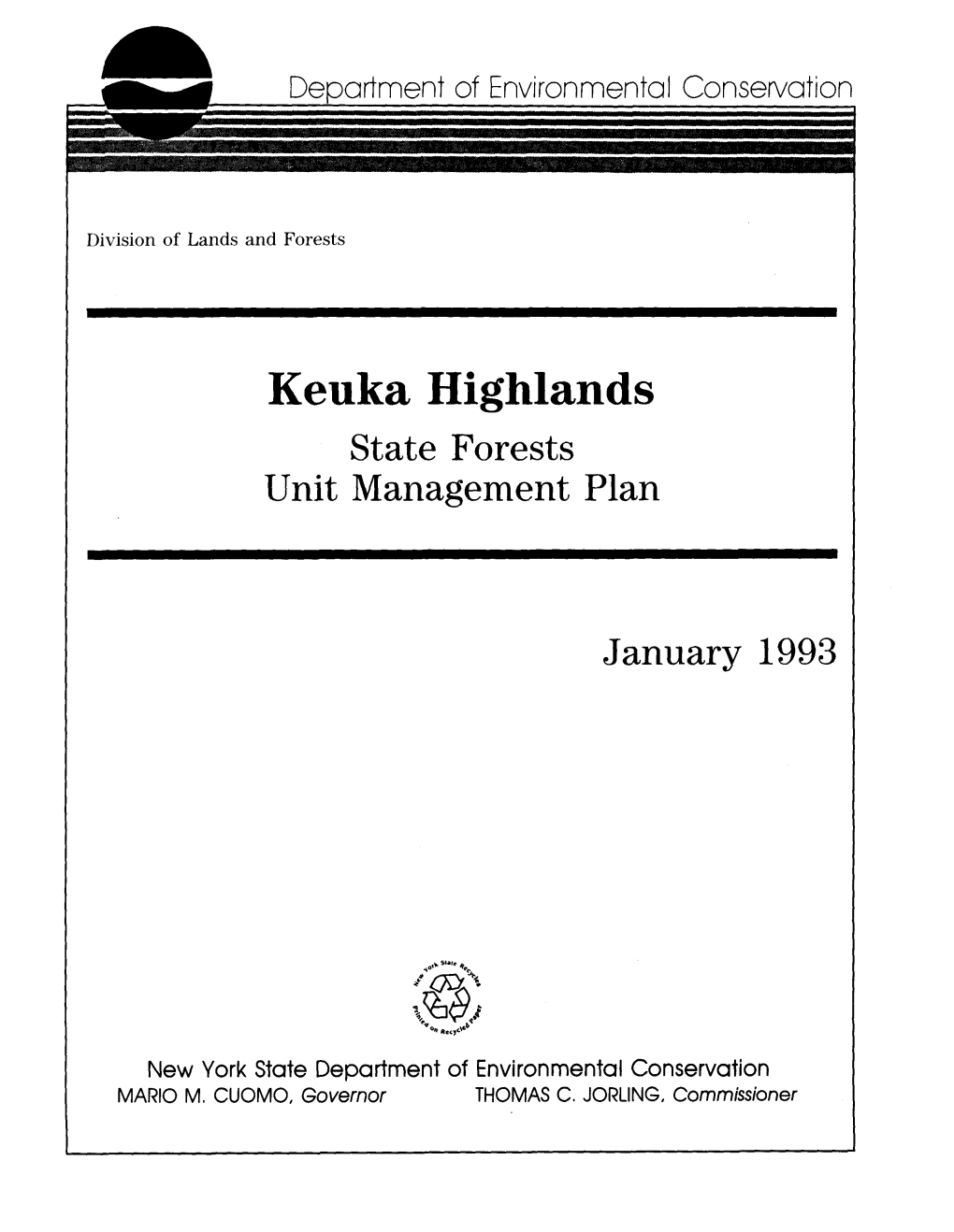 Keuka Highlands State Forests Unit Management Plan