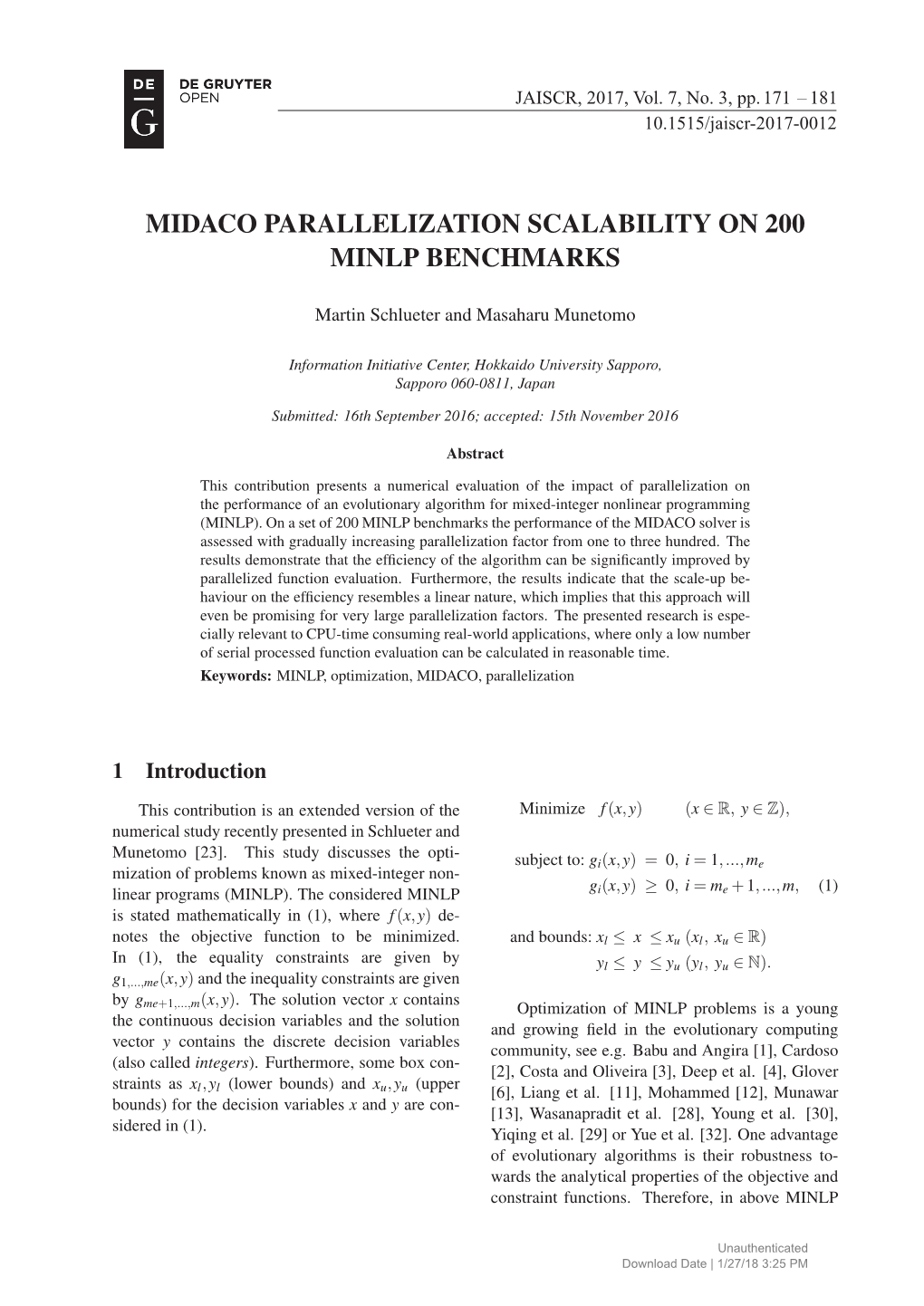 Midaco Parallelization Scalability on 200 Minlp Benchmarks