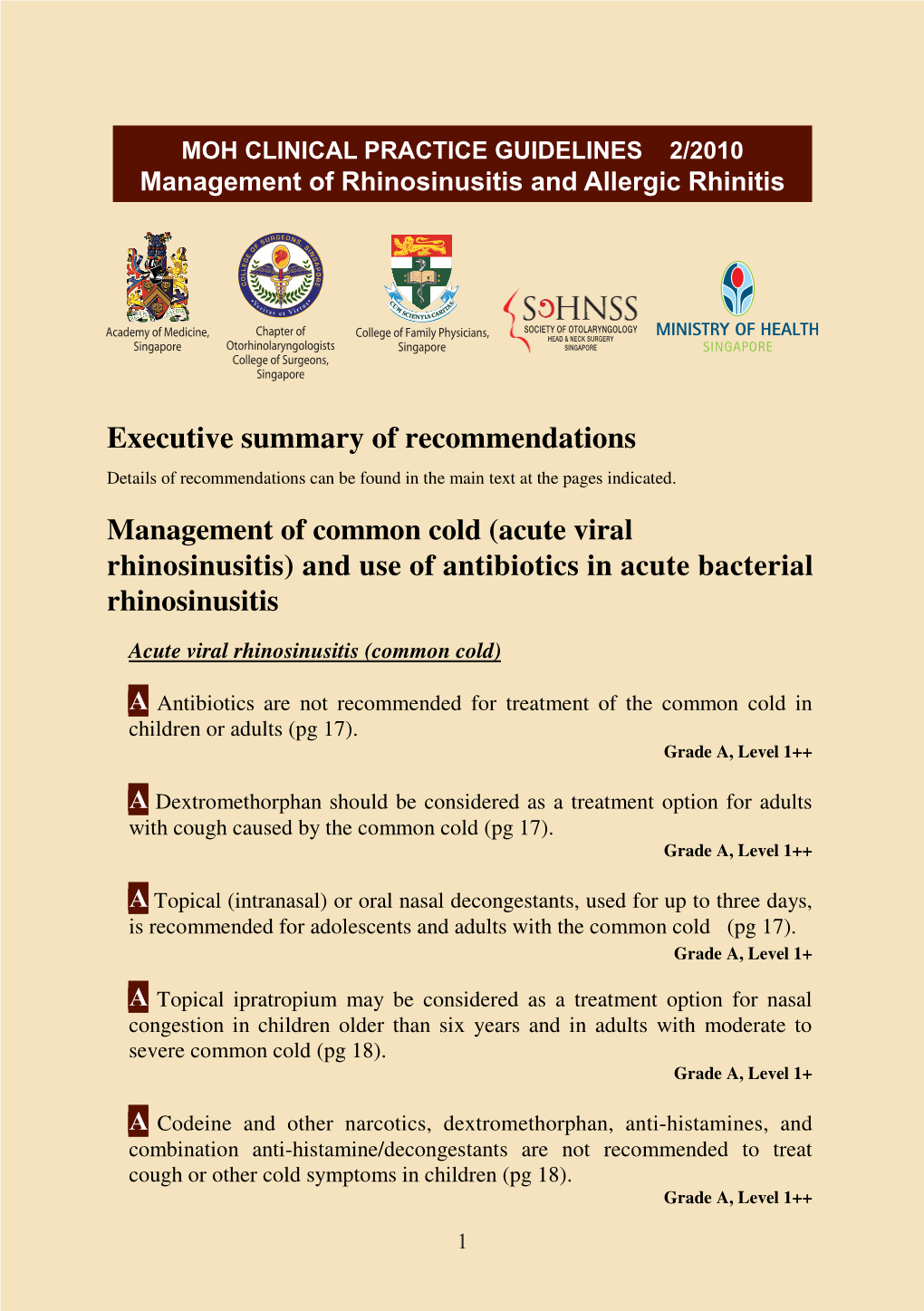 CPG Rhinosinusitis