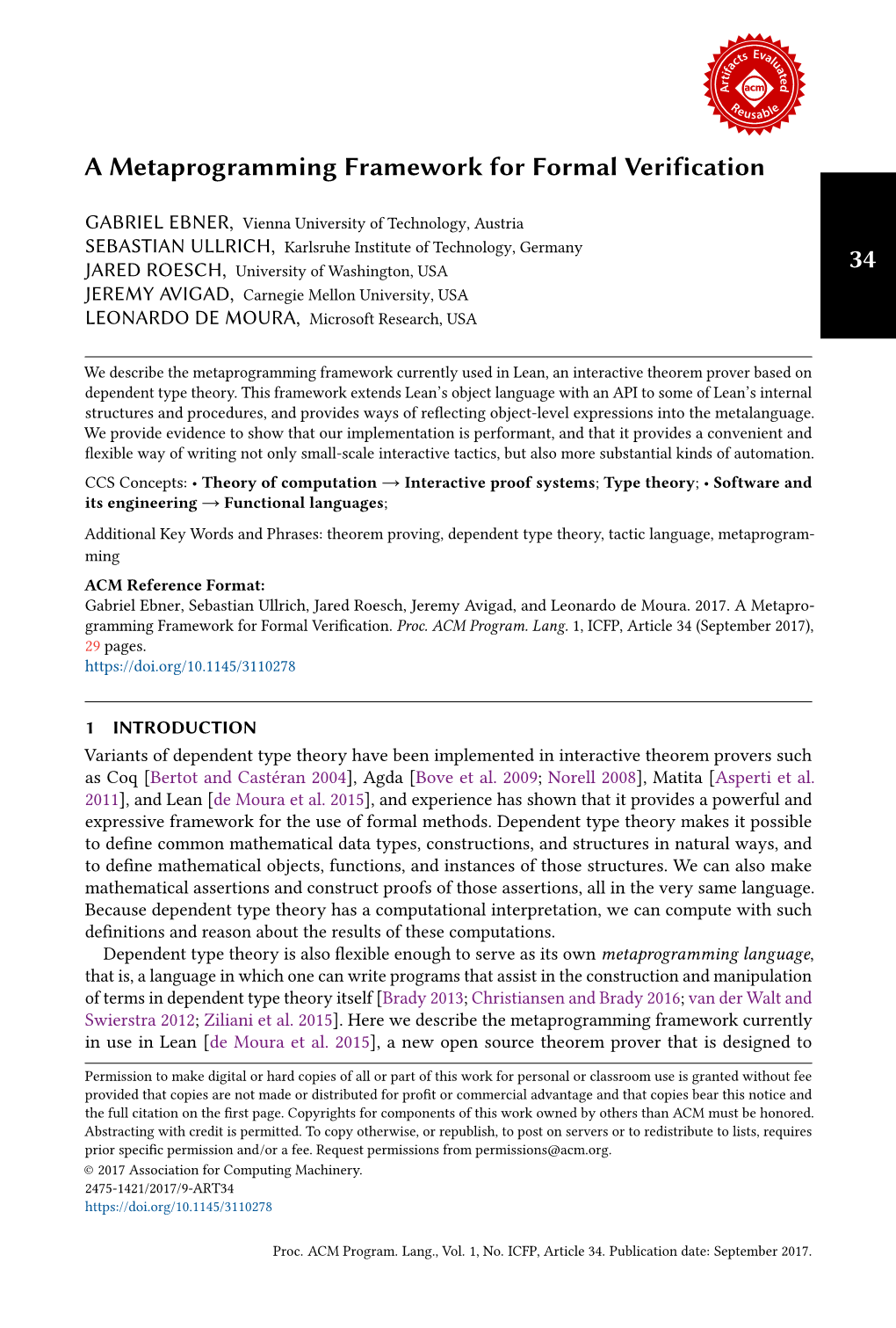 A Metaprogramming Framework for Formal Verification