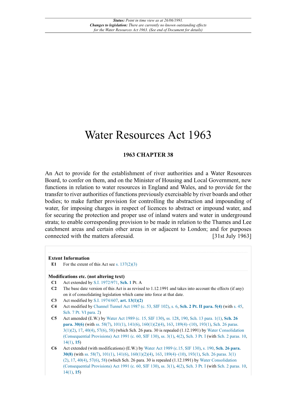 Water Resources Act 1963