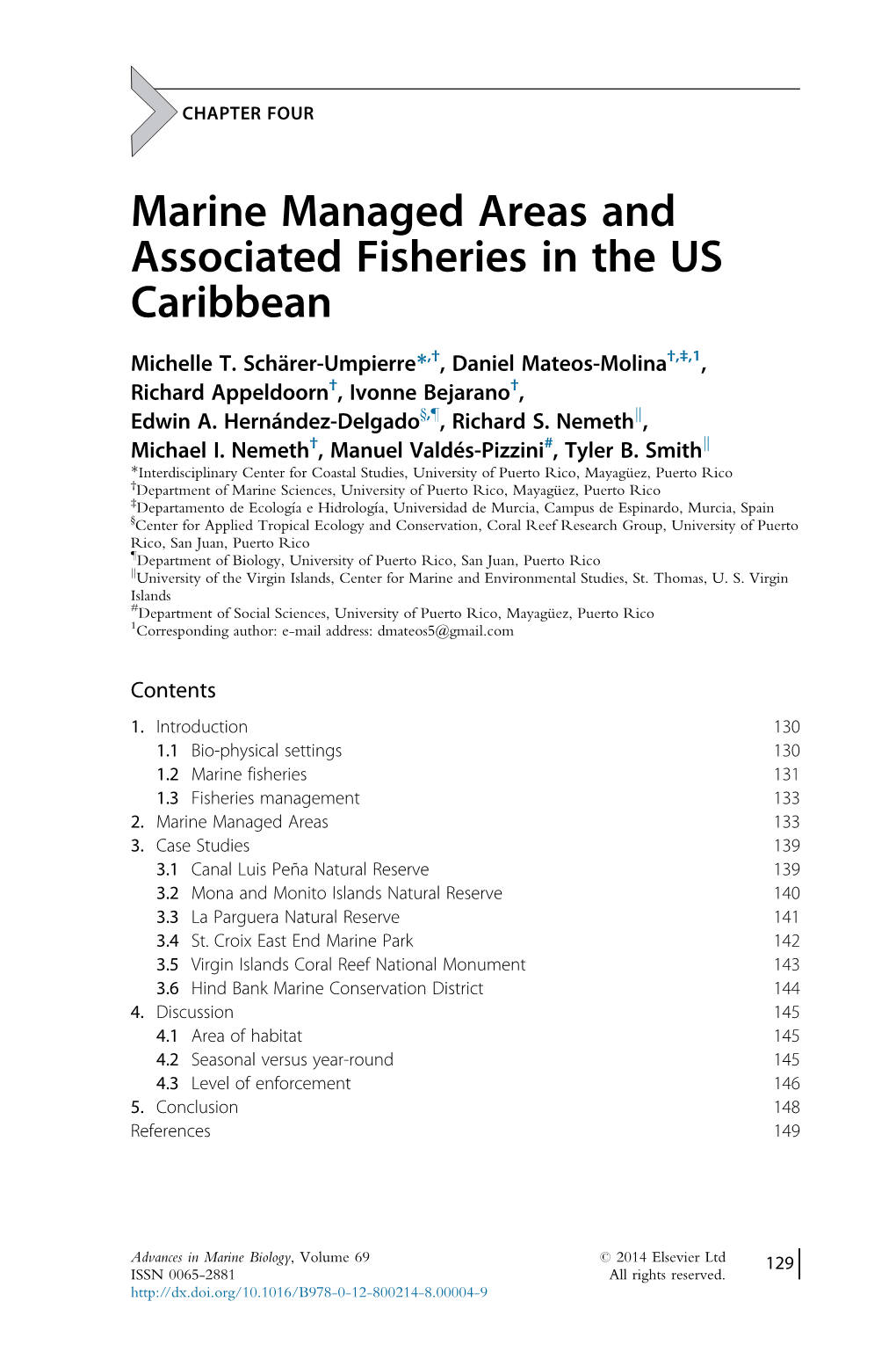 Marine Managed Areas and Associated Fisheries in the US Caribbean