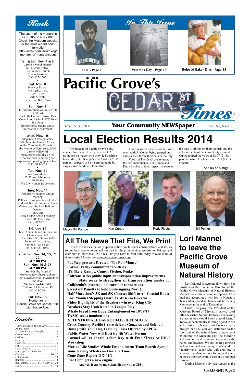 Pacific Grove's City Three Seats on the City Council Were the Dais