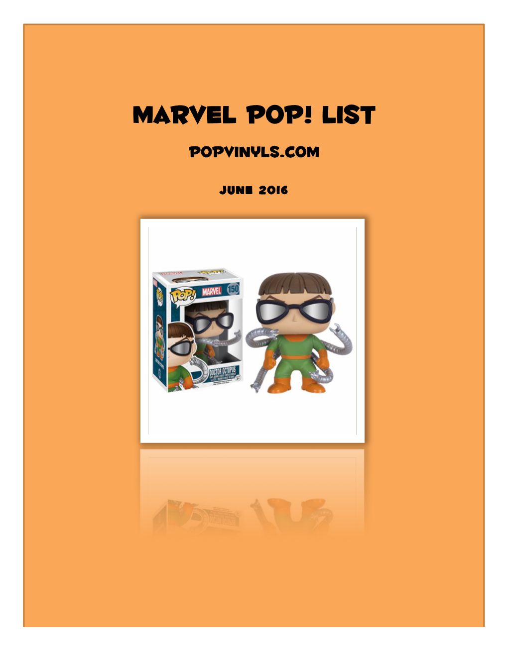 Marvel Pop! List Popvinyls.Com