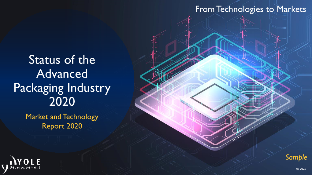 Status of the Advanced Packaging Industry 2020 July 2020 Sample