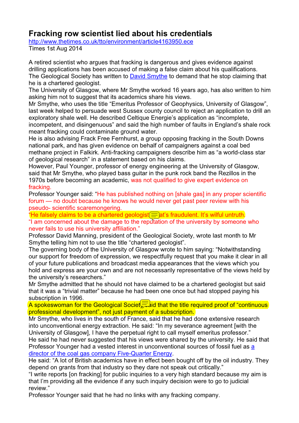 Fracking Row Scientist Lied About His Credentials Times 1St Aug 2014