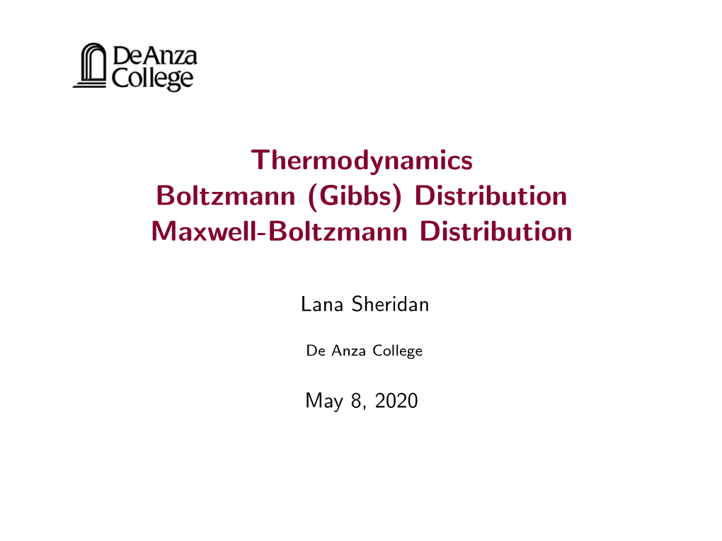 Distribution Maxwell-Boltzmann Distribution