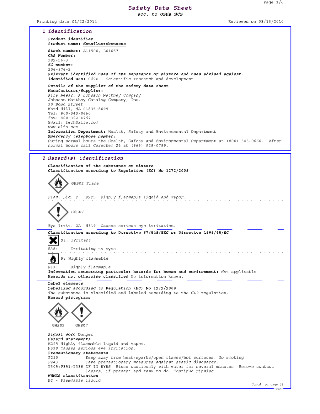 Safety Data Sheet Acc