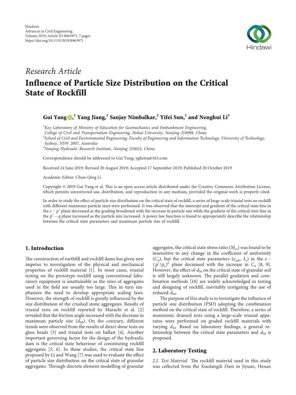 Influence of Particle Size Distribution on the Critical State of Rockfill