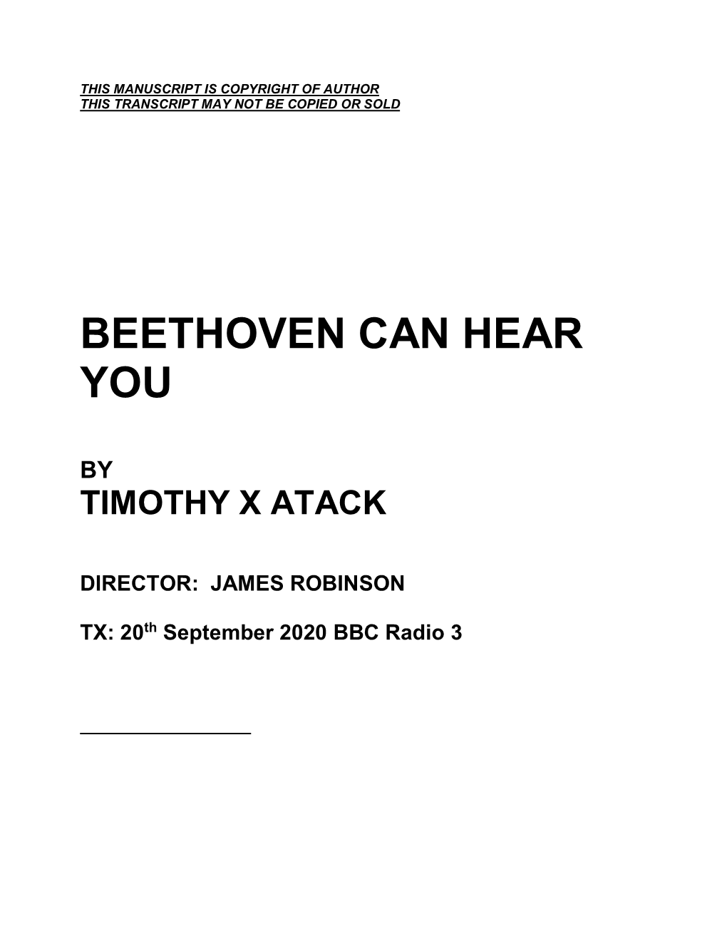 Beethoven Can Hear You