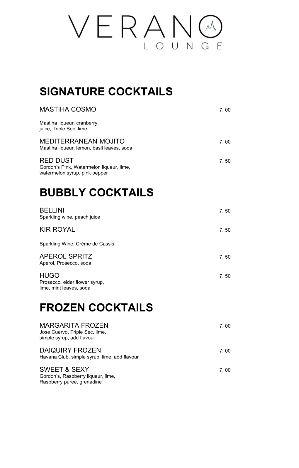 Signature Cocktails