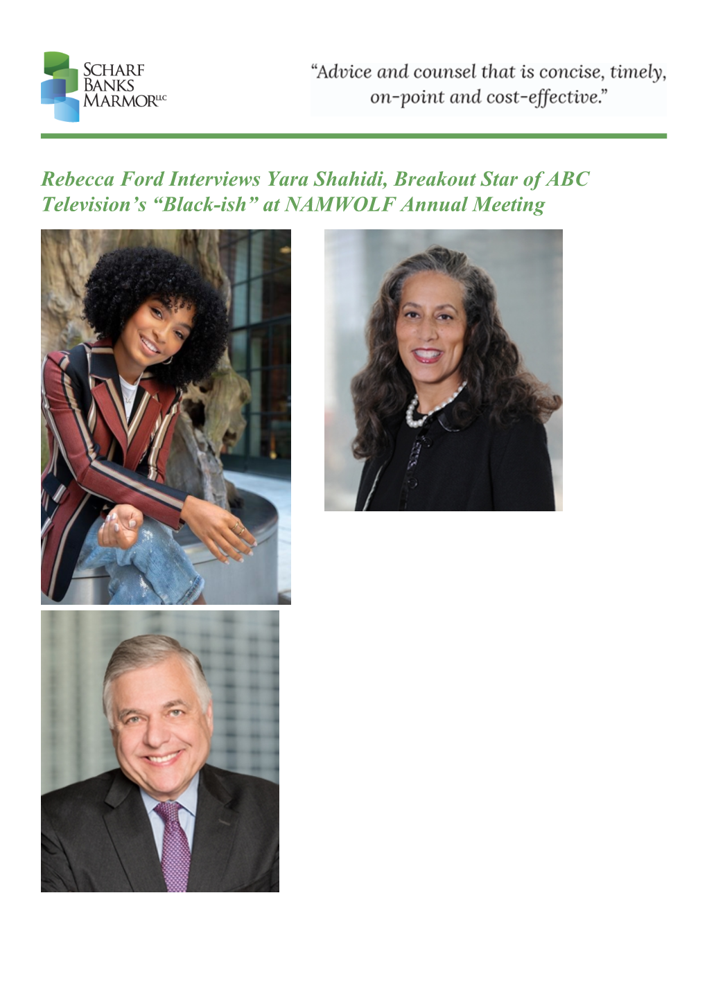 Rebecca Ford Interviews Yara Shahidi, Breakout Star of ABC Television’S “Black-Ish” at NAMWOLF Annual Meeting