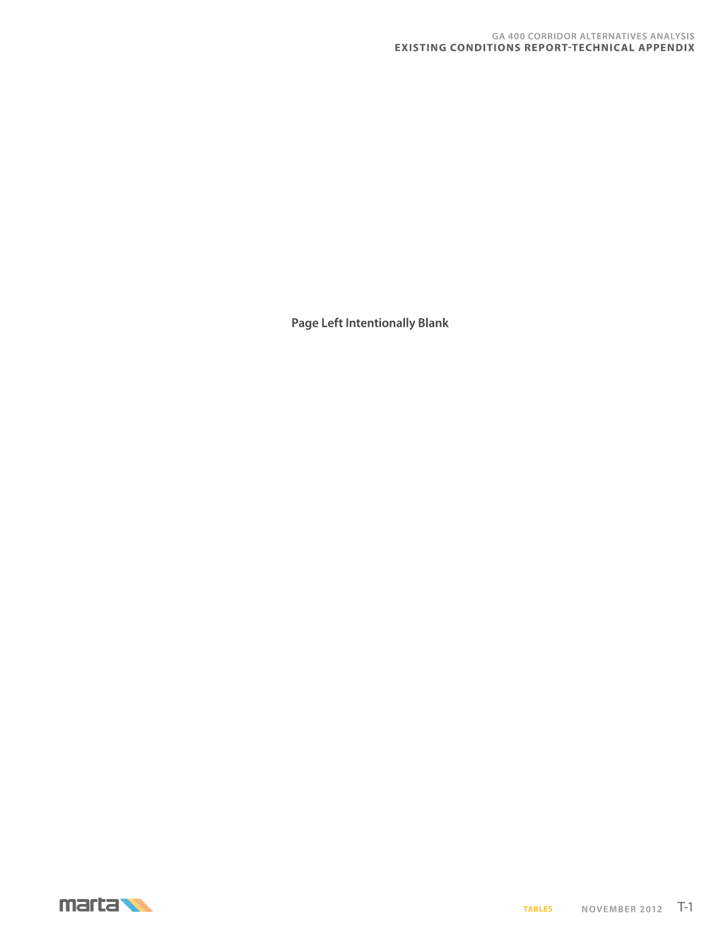 Tables November 2012 T-1 Ga 400 Corridor Alternatives Analysis Existing Conditions Report-Technical Appendix