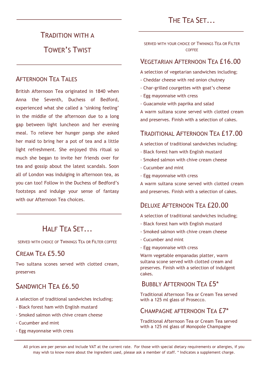 CREAM TEA £5.50 Warm Vegetable Empanadas Platter, Warm Sultana Scone Served with Clotted Cream and Two Sultana Scones Served with Clotted Cream, Preserves