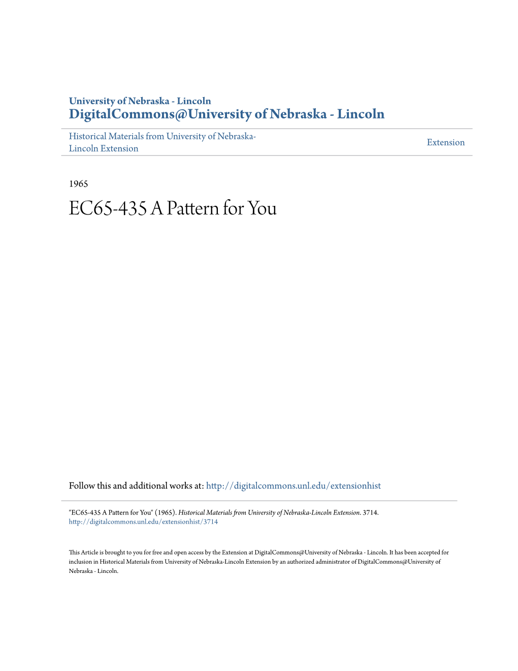 EC65-435 a Pattern for You