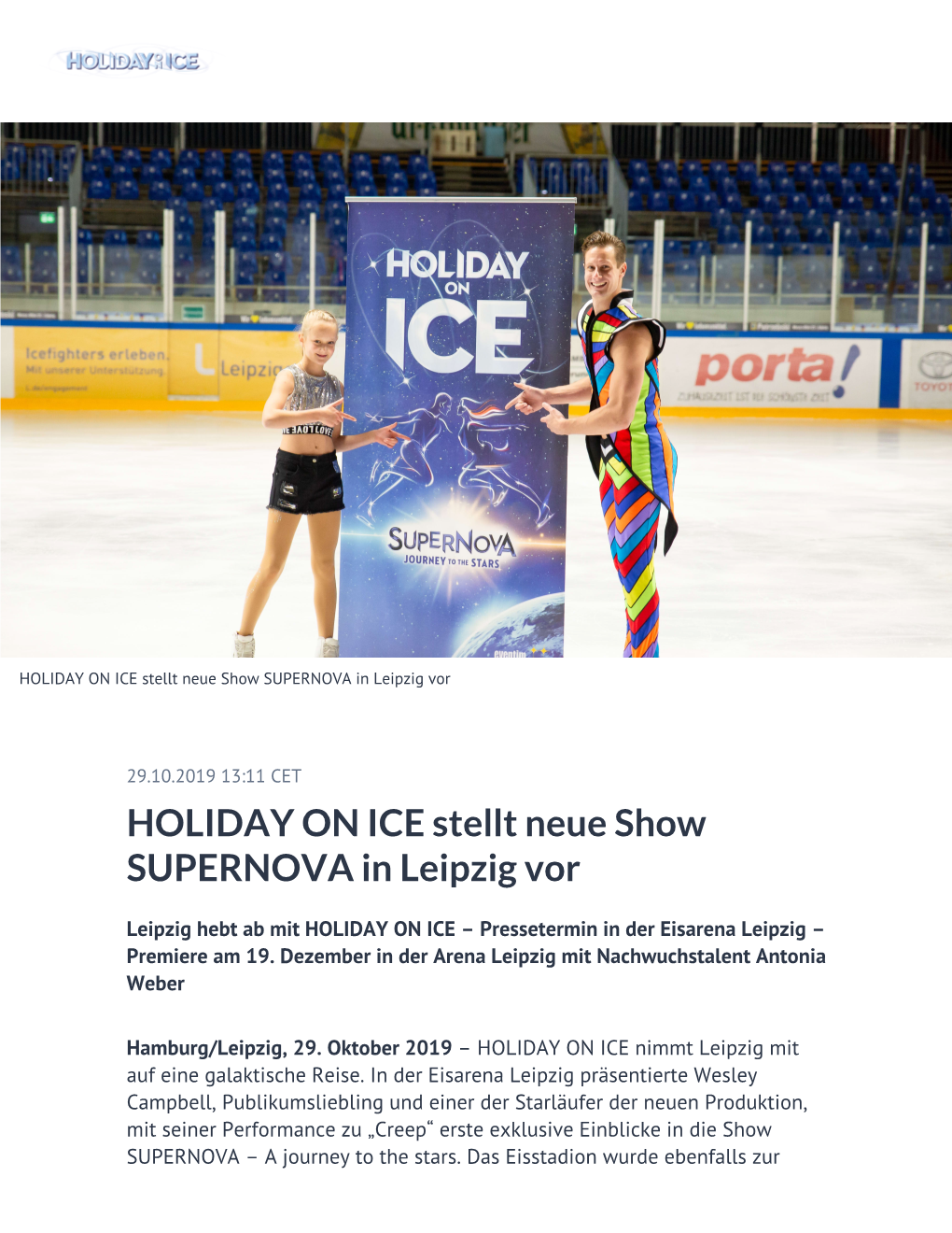 HOLIDAY on ICE Stellt Neue Show SUPERNOVA in Leipzig Vor