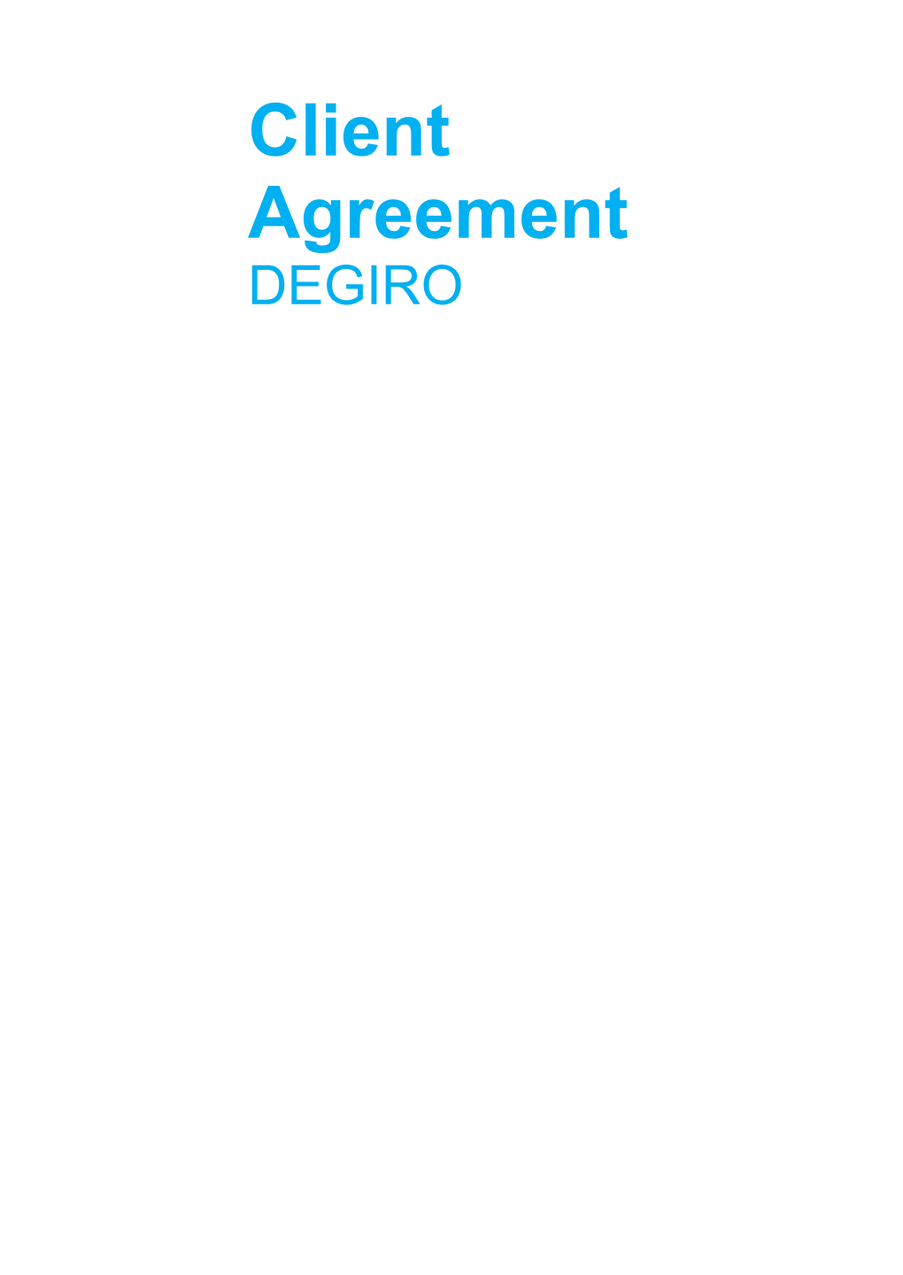 Client Agreement