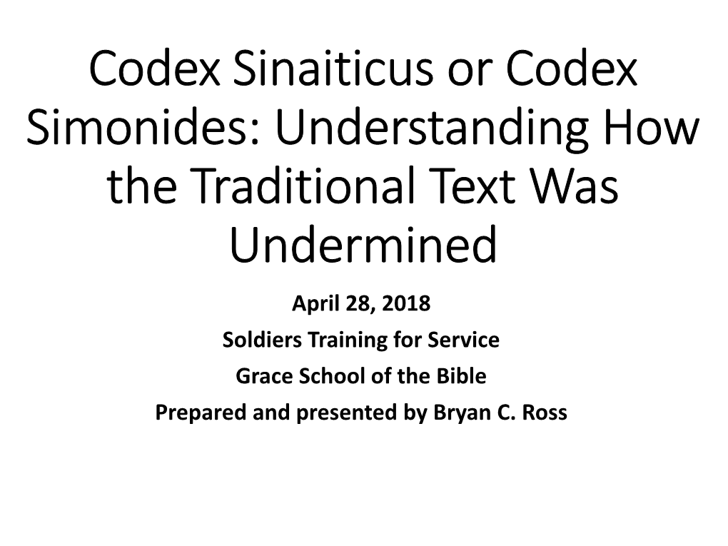 Codex Sinaiticus Or Codex Simonides