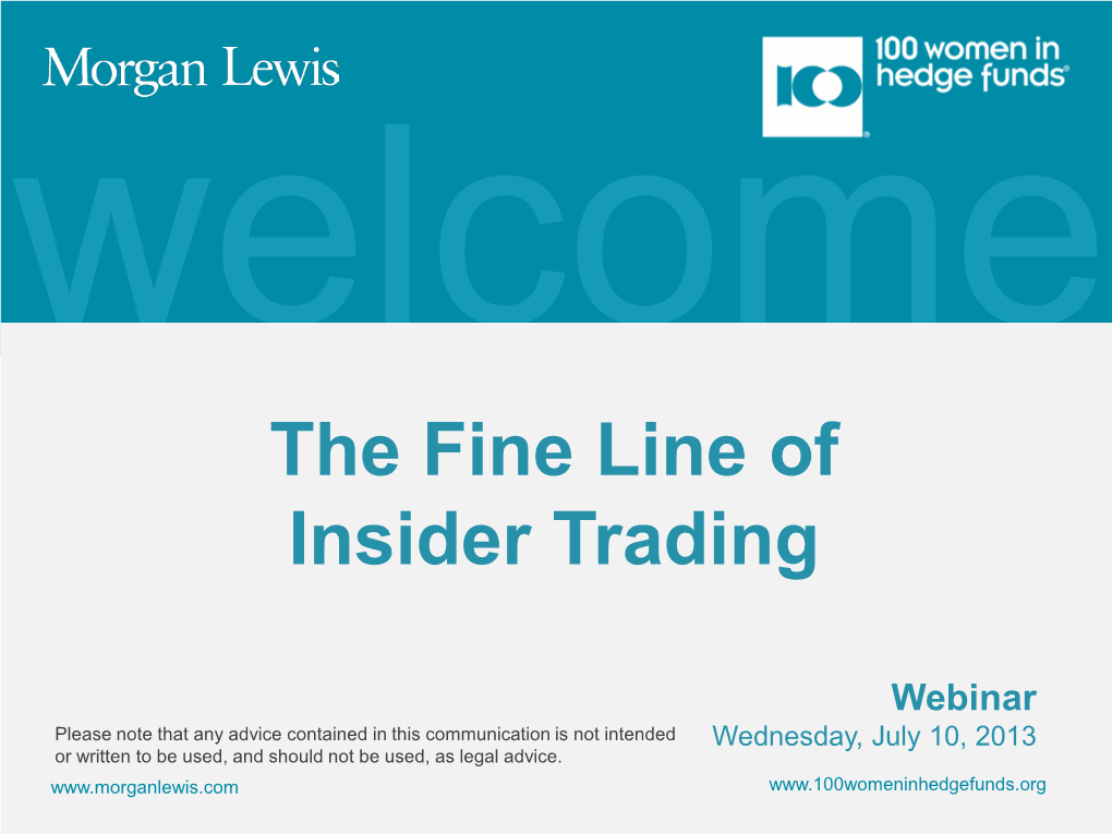 The Fine Line of Insider Trading