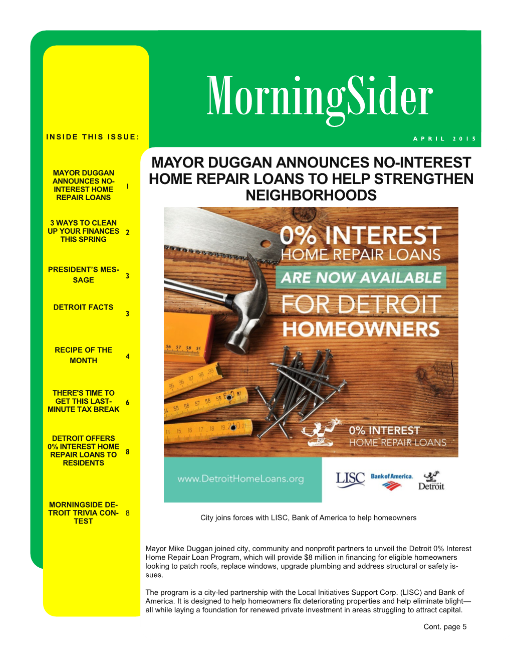 Mayor Duggan Announces No-Interest Home Repair Loans to Help Strengthen Neighborhoods