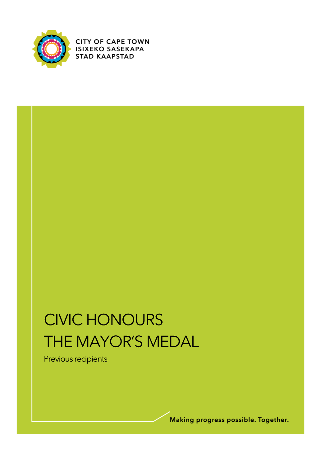 Civic Honours the Mayor's Medal