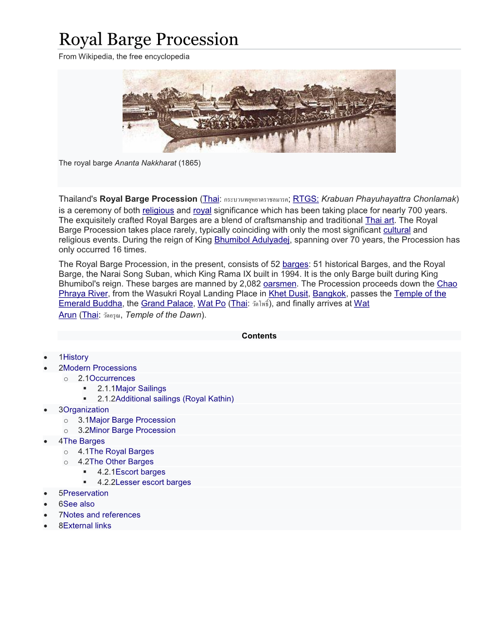 Royal Barge Procession from Wikipedia, the Free Encyclopedia