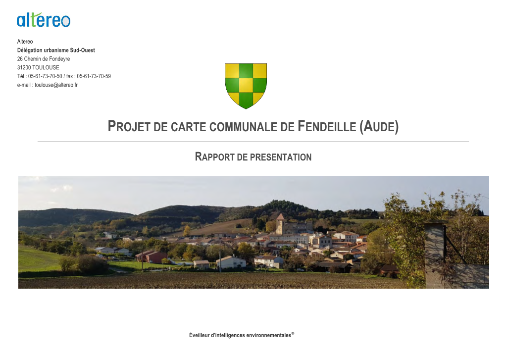 Projet De Carte Communale De Fendeille (Aude)