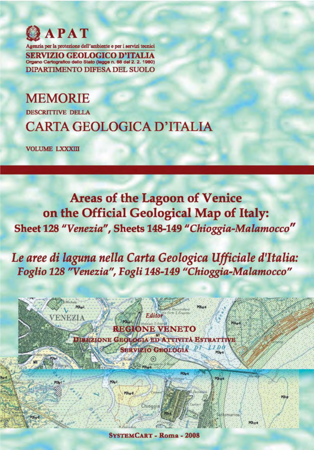 Areas of the Lagoon of Venice on the Official Geological Map Of