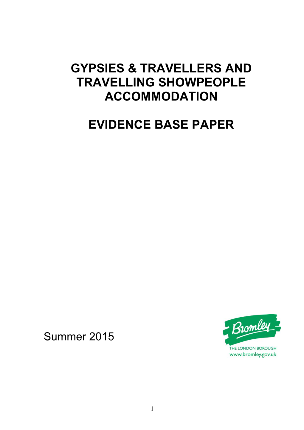 Gypsy & Traveller Evidence Paper