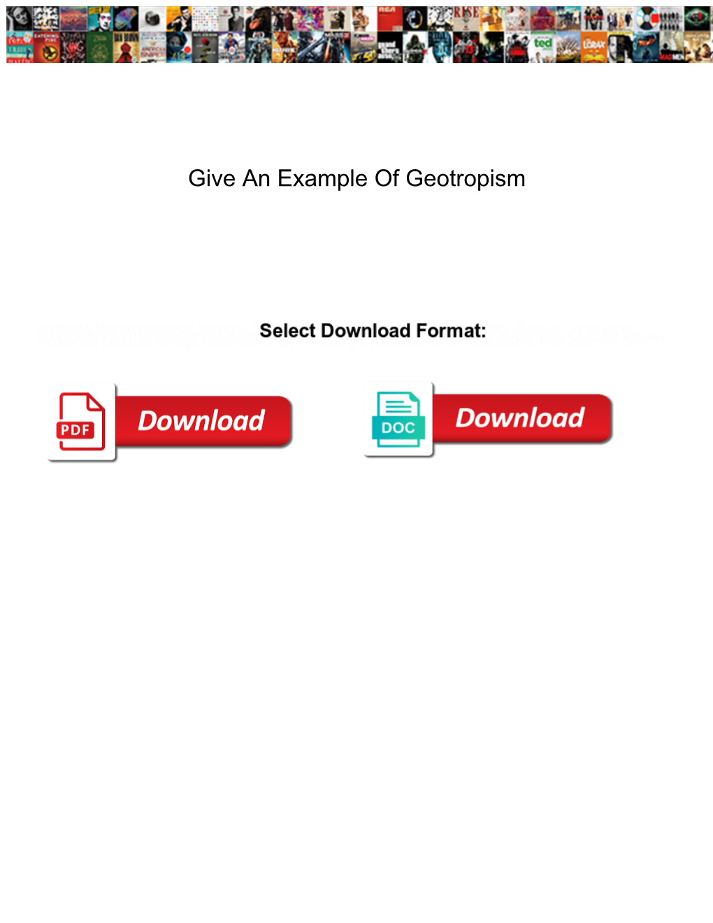 Give an Example of Geotropism