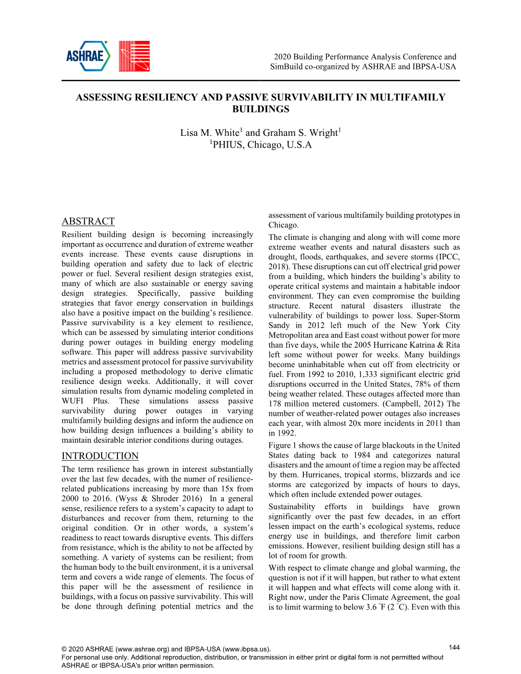 Assessing Resiliency and Passive Survivability in Multifamily Buildings